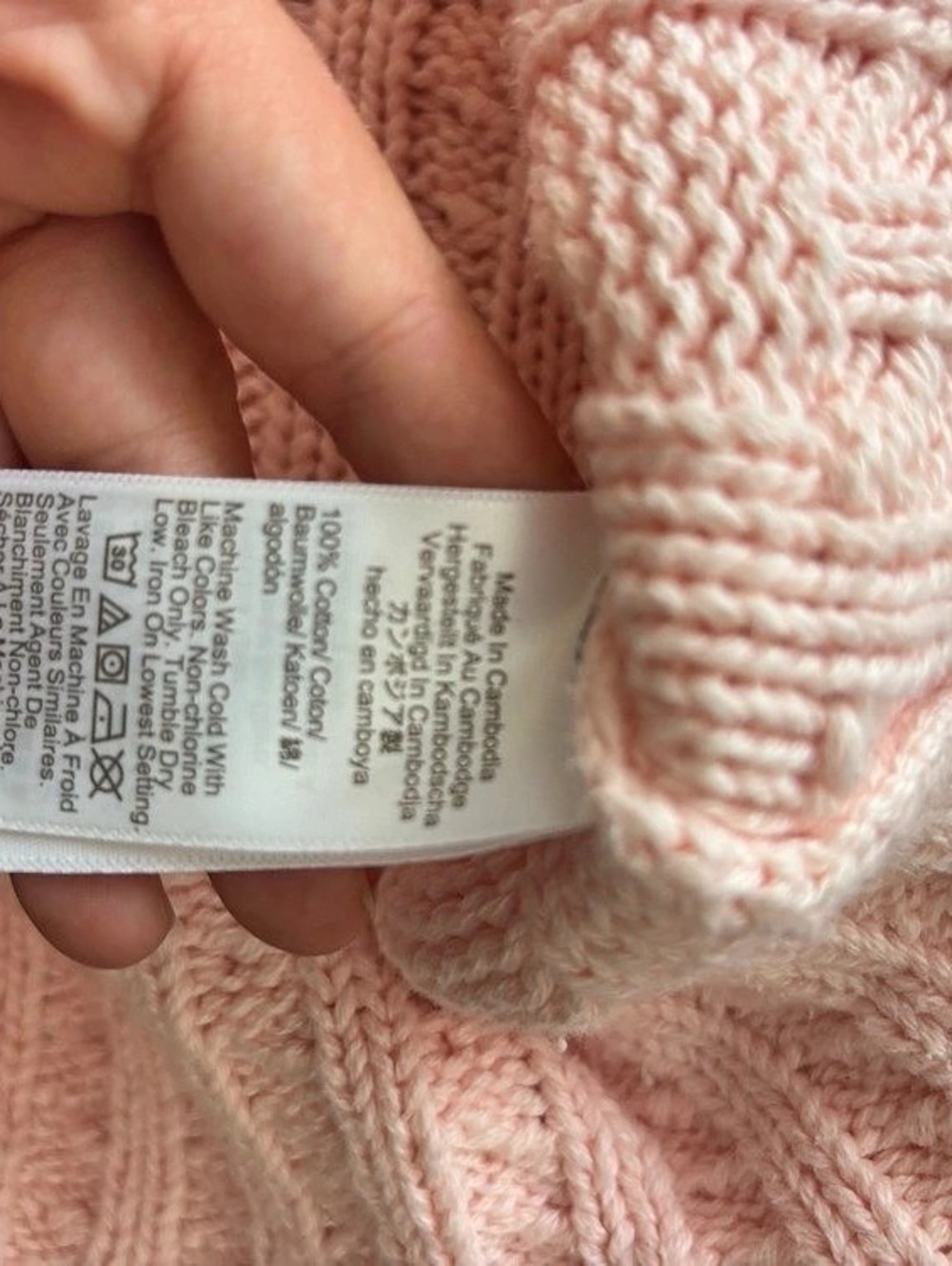 NWOT J.CREW Cable Knit Crewneck Sweater in Blush Pink Size XS - Picture 6 of 6